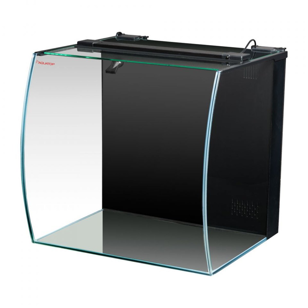 AQUATOP 13.5 Gallon Bow Front Glass Aquarium Kit with Filter and LED Lighting - All in One, BFK-13