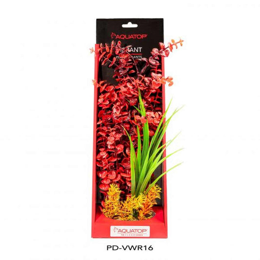 AQUATOP 16" Red Vibrant Wild Plastic Plant PD-VWR16