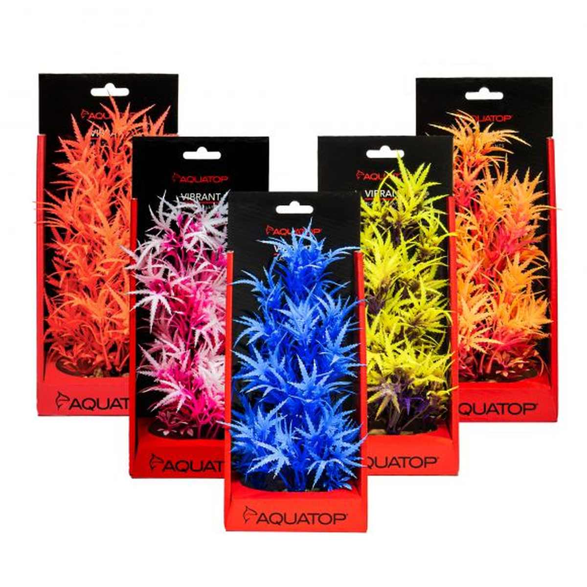 AQUATOP 16" Vibrant Blue Fluorescent Cannabis Plastic Plant wih Weighted Base for Aquariums, PD-FCB16 Aquatop