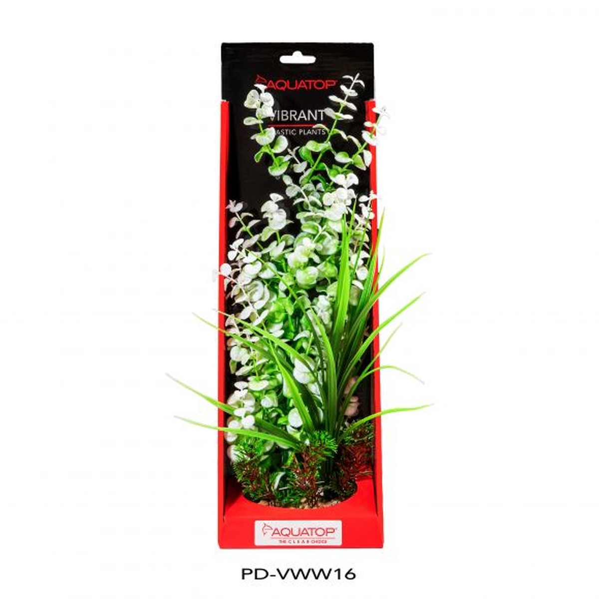 AQUATOP 16" White Vibrant Wild Plastic Plant PD-VWW16