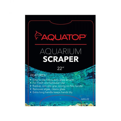 AQUATOP 22" Heavy-Duty Aquarium Scraper with Stainless Steel Blade and Extra Long Handle, AAS-14