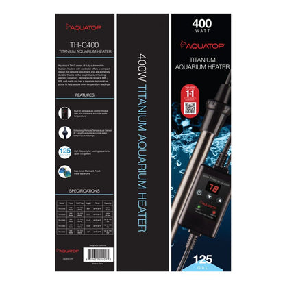 AQUATOP 400W Titanium Heater with Controller for Aquariums up to 125 Gallons TH-C400