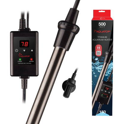 AQUATOP 500W Titanium Heater with Controller for Aquariums up to 150 Gallons TH-C500