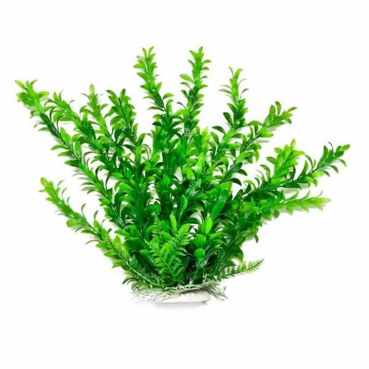 AQUATOP 6"-20" Green Hygro-Like Plastic Plant with Weighted Base