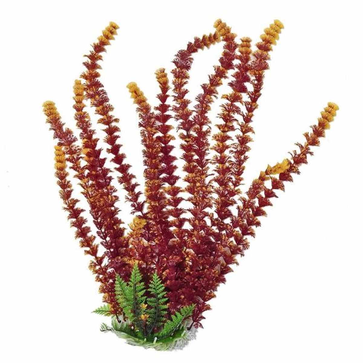 AQUATOP 6"-20" Red/Orange Cabomba-like Plastic Plant with Weighted Base for Aquariums