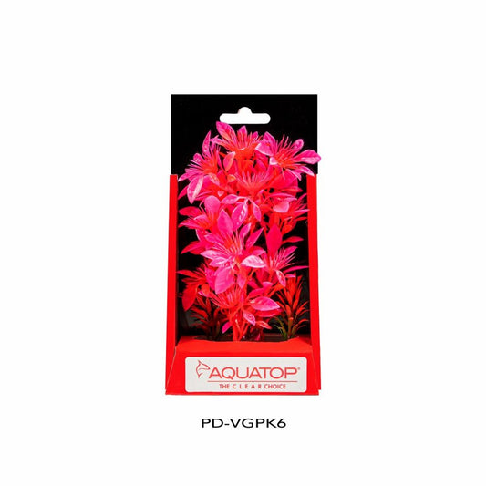 AQUATOP 6" Garden Pink Vibrant Wild Plastic Plant PD-VGPK6