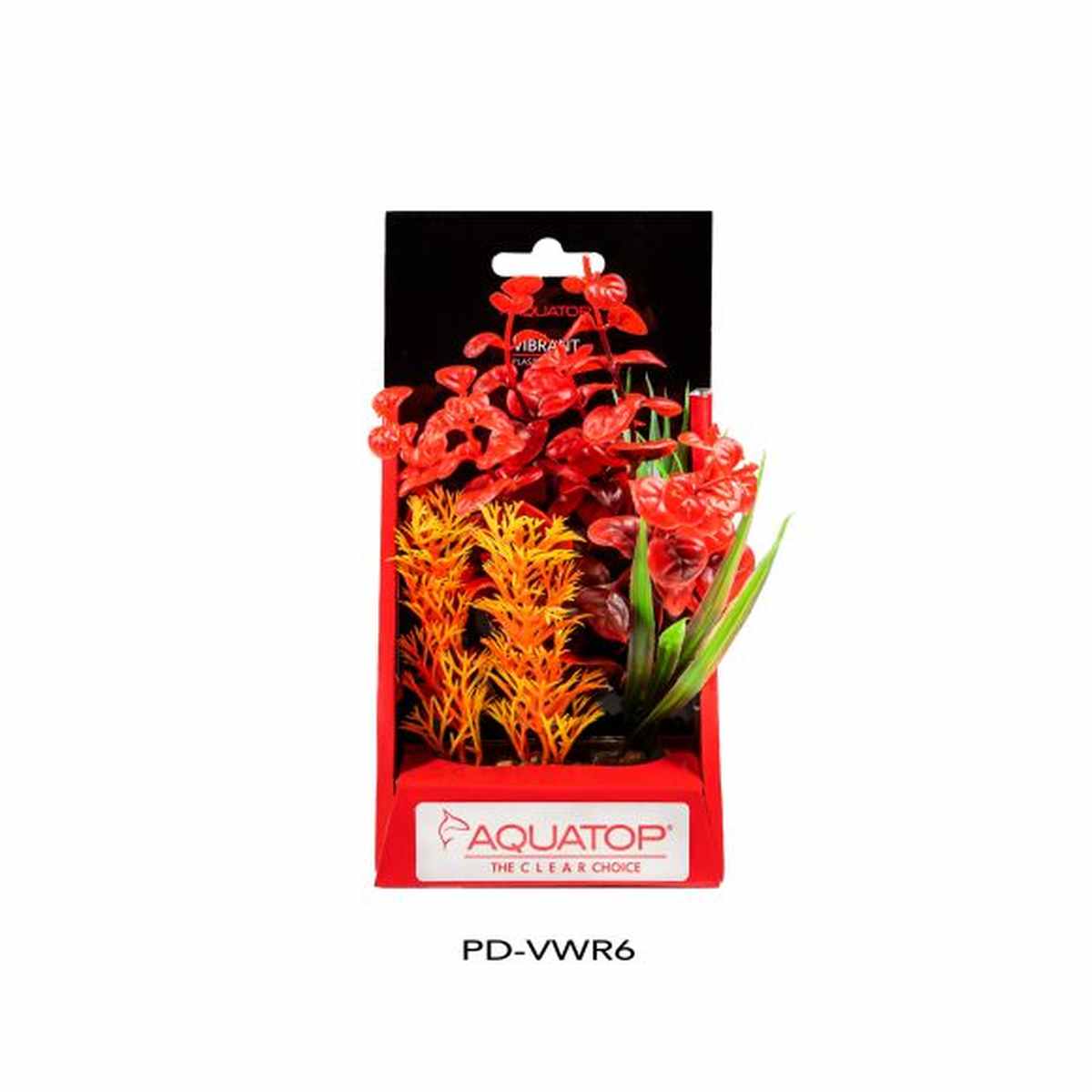 AQUATOP 6" Red Vibrant Wild Plastic Plant PD-VWR6