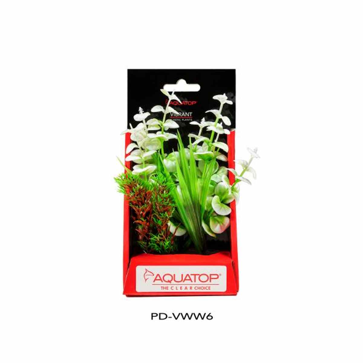 AQUATOP 6" White Vibrant Wild Plastic Plant PD-VWW6