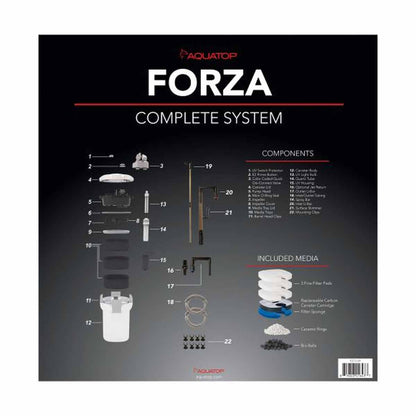 AQUATOP Forza Canister Filter - 13W UV - 550 GPH Flow Rate - Ideal for 125-175-Gal Tanks, FZ13 Aquatop