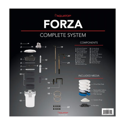 AQUATOP Forza Canister Filter - 9W UV - 450 GPH Flow Rate - for 90-125-Gal Tanks, FZ9 Aquatop