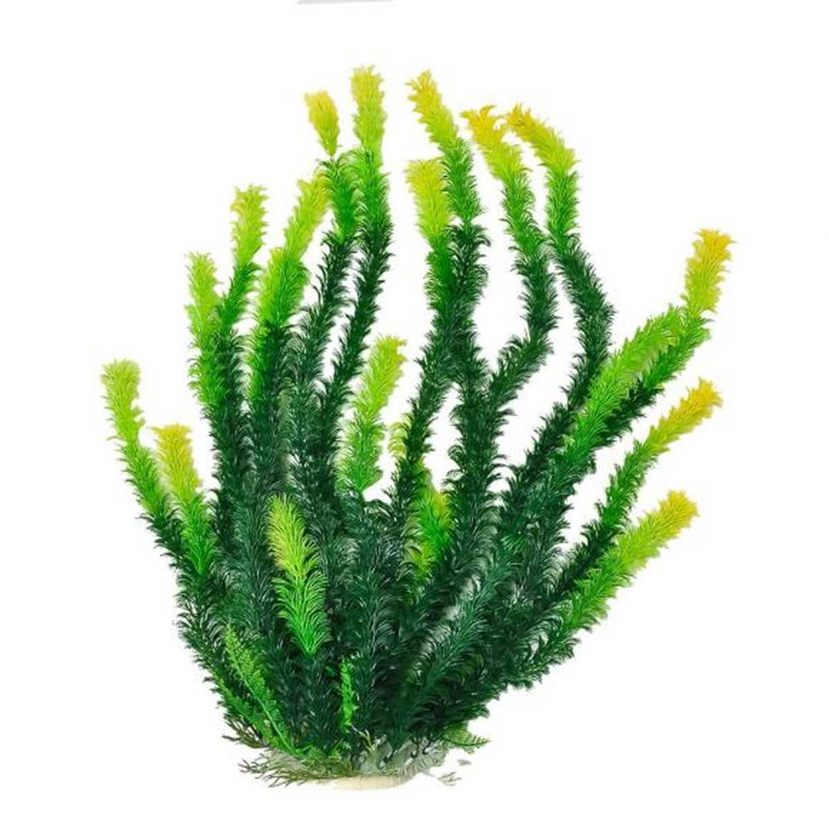 AQUATOP Green/Yellow Bacopa-like Plastic Plant with Weighted Base for Aquariums