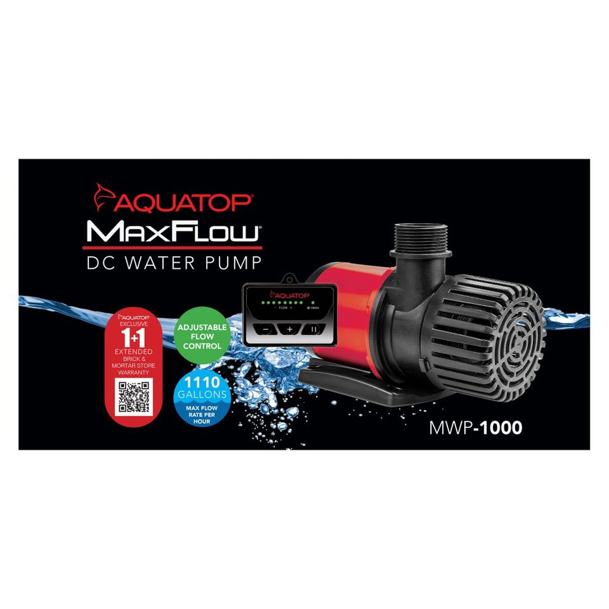 AQUATOP MWP-1000 1,110 GPH MaxFlow DC Water Pump with Controller