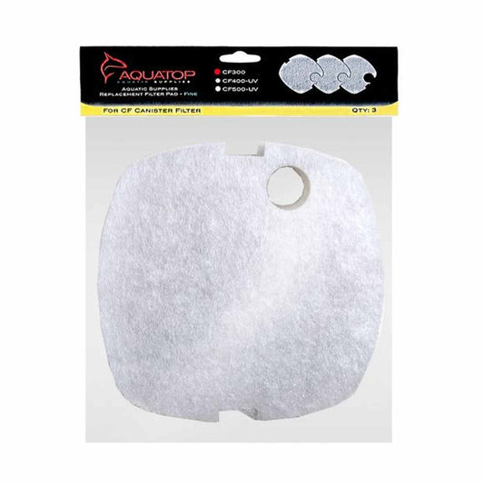 AQUATOP Replacement White Filter Pads 3-Pack for CF-300MKII Canister Filters, RFP-CF300 Aquatop