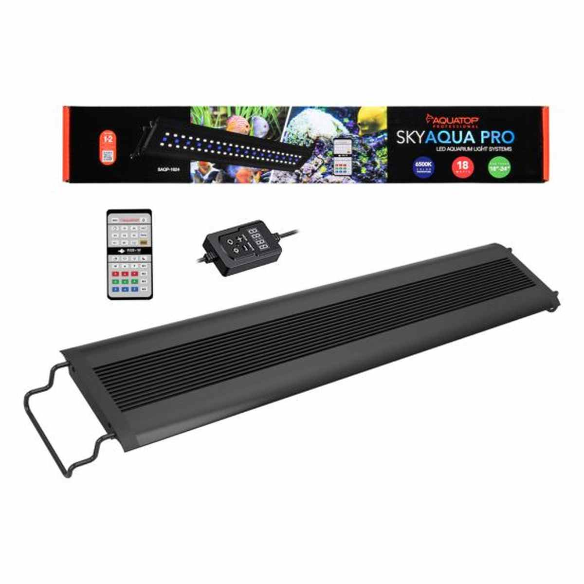 AQUATOP SkyAqua PRO 18"-24" Full Spectrum LED Light for Aquariums – Programmable + Remote SAQP-1824