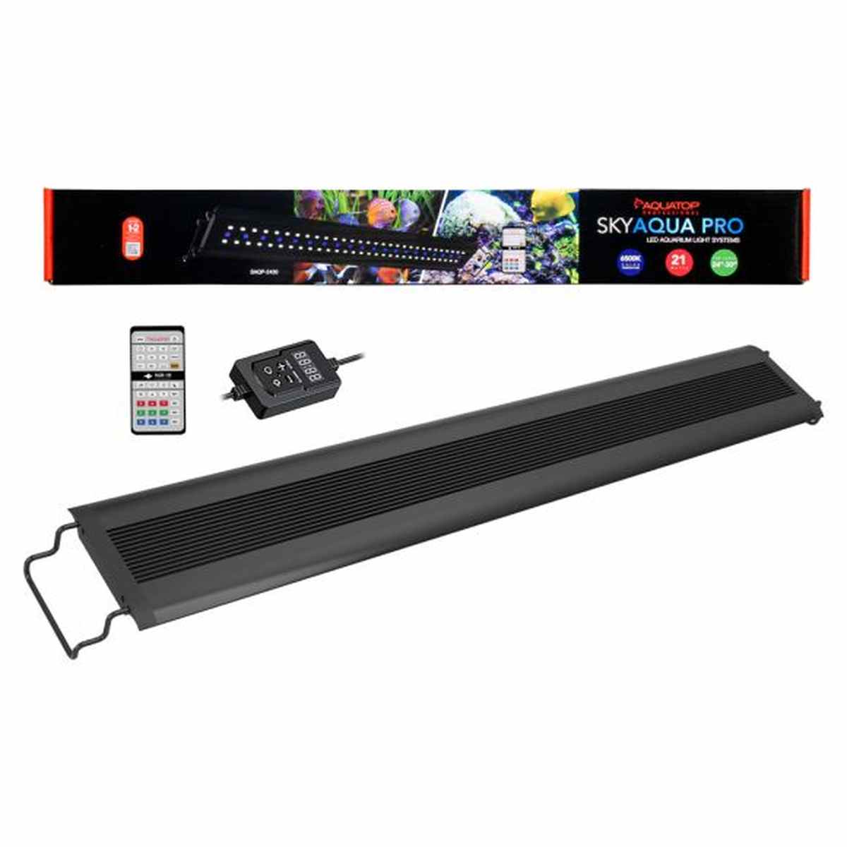 AQUATOP SkyAqua PRO 24"-30" Full Spectrum LED Light for Aquariums – Programmable + Remote SAQP-2430