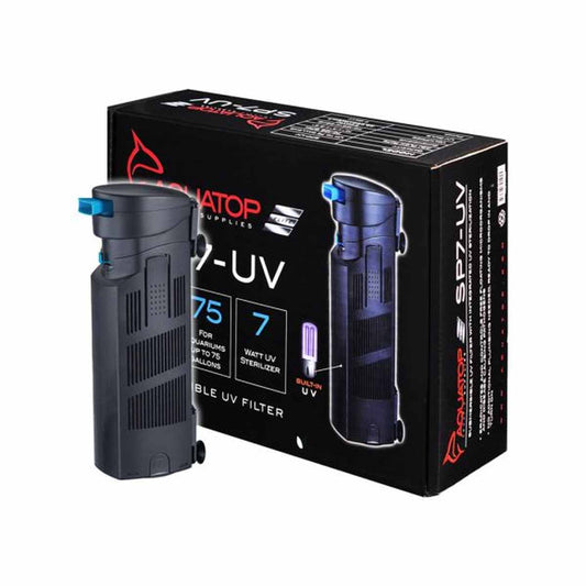 AQUATOP Submersible Filter with 7W UV, 126 GPH for Aquariums up to 75-Gal, SP7-UV Aquatop