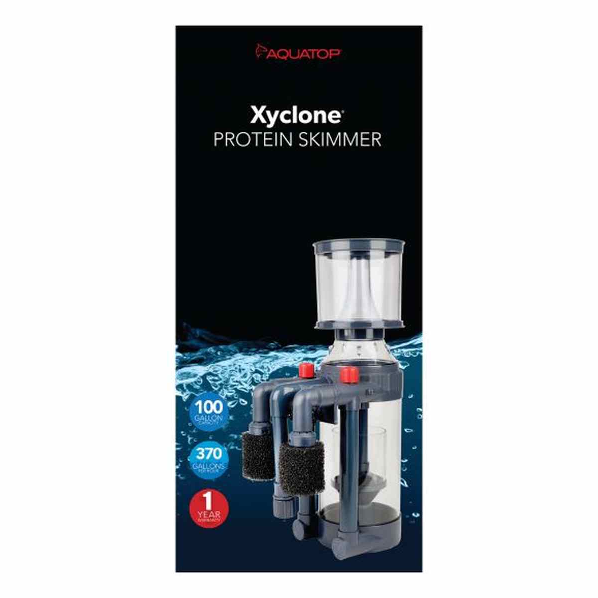 AQUATOP Xyclone Protein Skimmer 370 GPH for Up to 100-Gallon Aquariums – In-Sump/Hang-On PS-370