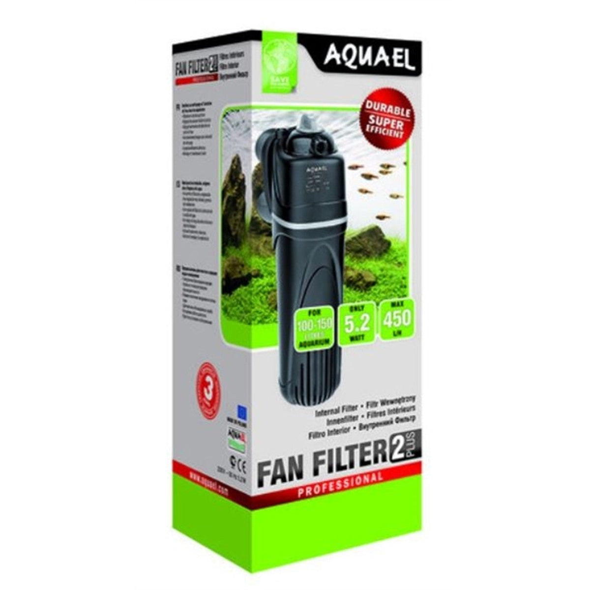 AquaEl Fan Filter 2 Internal Filter 120gph