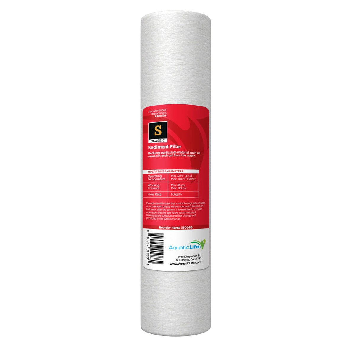 Aquatic Life 10-Inch 1-Micron Sediment Filter Cartridge