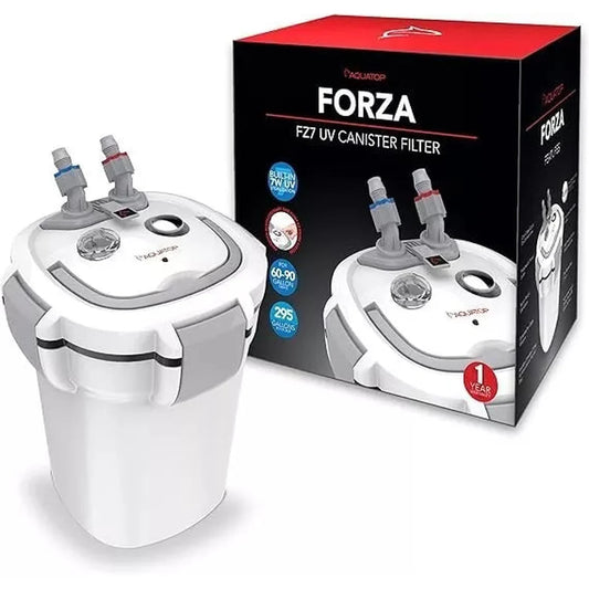Aquatop Forza Premium Canister Filter, 7W UV, 295 GPH – for 60-90 Gallon Tanks Aquatop