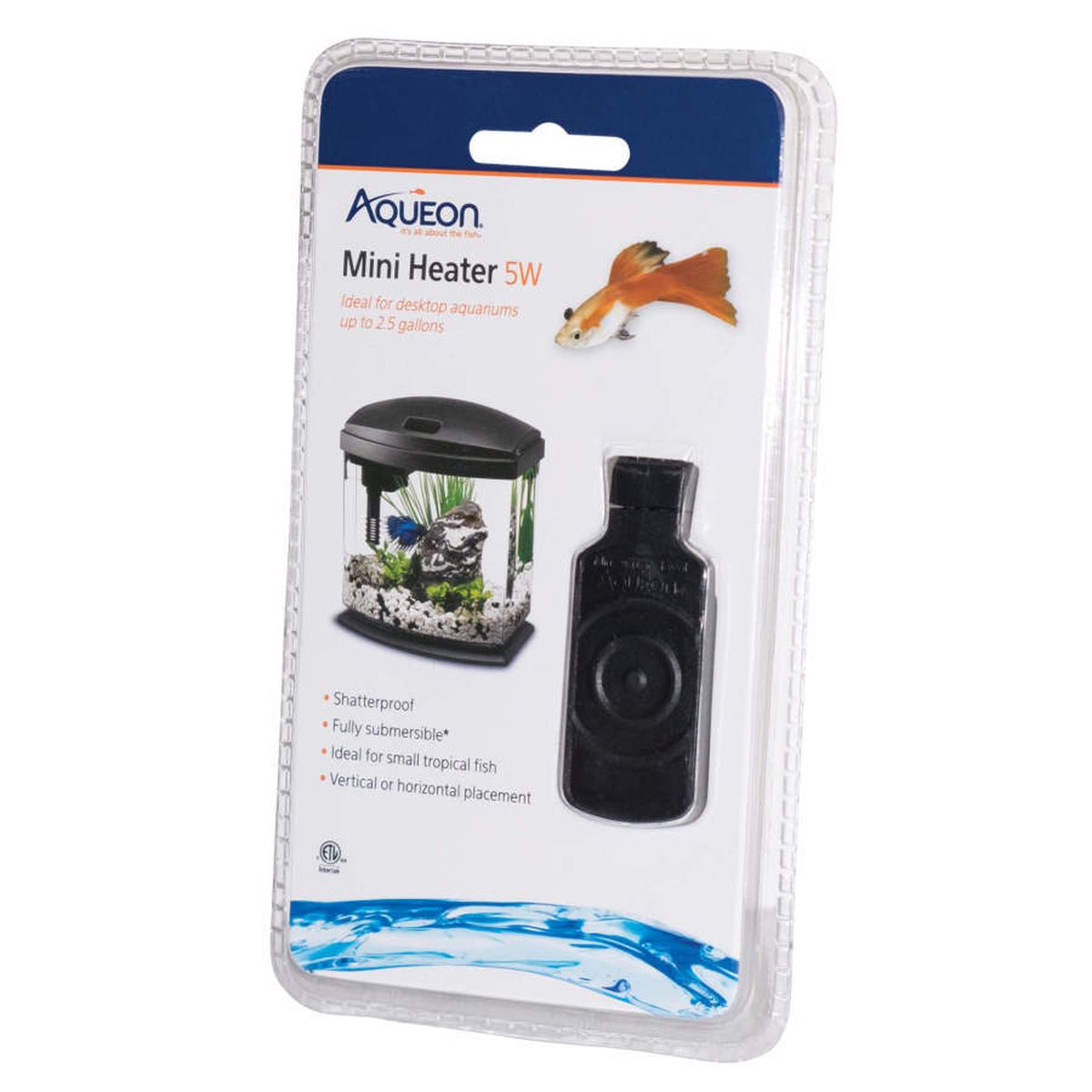 Aqueon 5W Flat Submersible Aquarium Heater – For Aquariums Up to 2.5 Gallons Aqueon