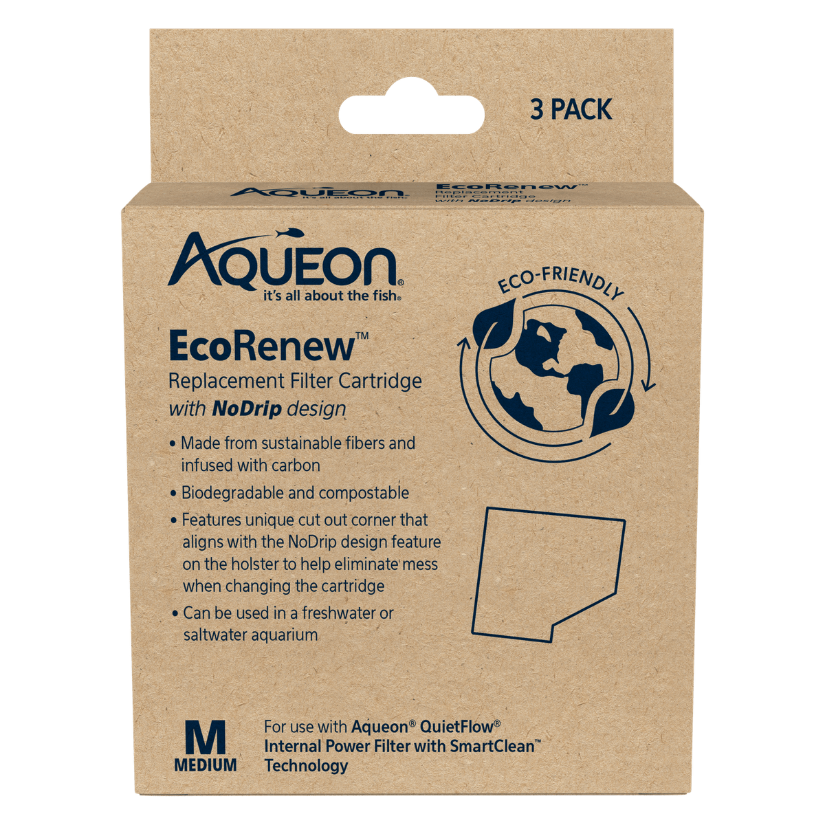 Aqueon EcoRenew Replacement Cartridge - MD 3PK Aqueon