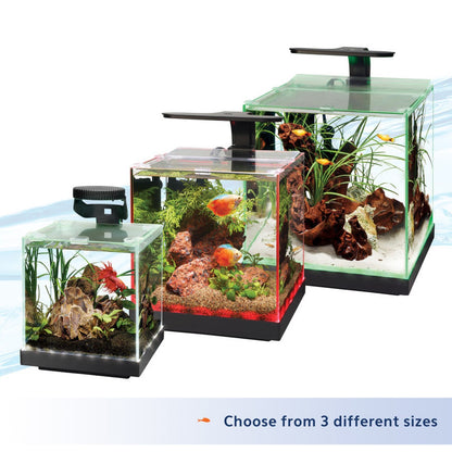 Aqueon Edgelit Rimless Cube Glass Aquariums Aqueon