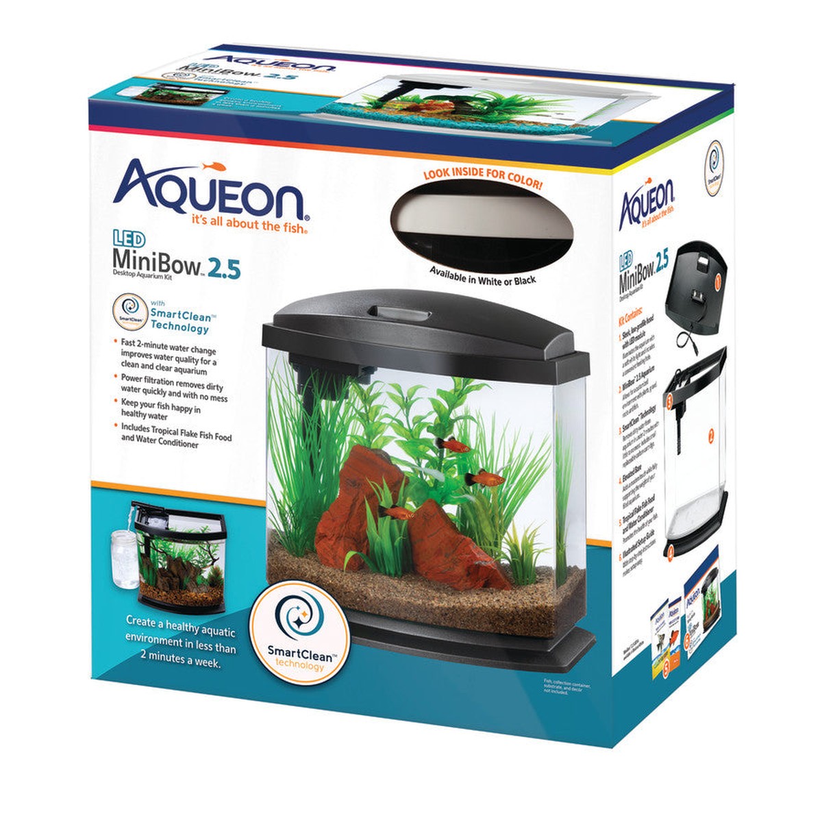 Aqueon LED MiniBow Kit with SmartClean Technology Black Aqueon