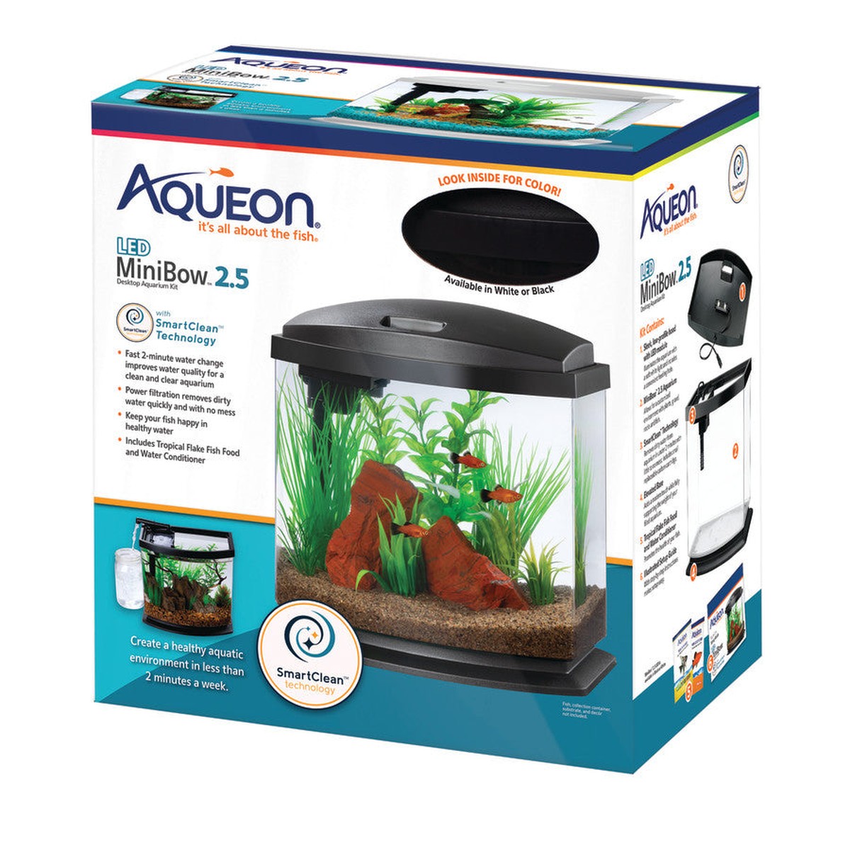 Aqueon LED MiniBow Kit with SmartClean Technology Black Aqueon