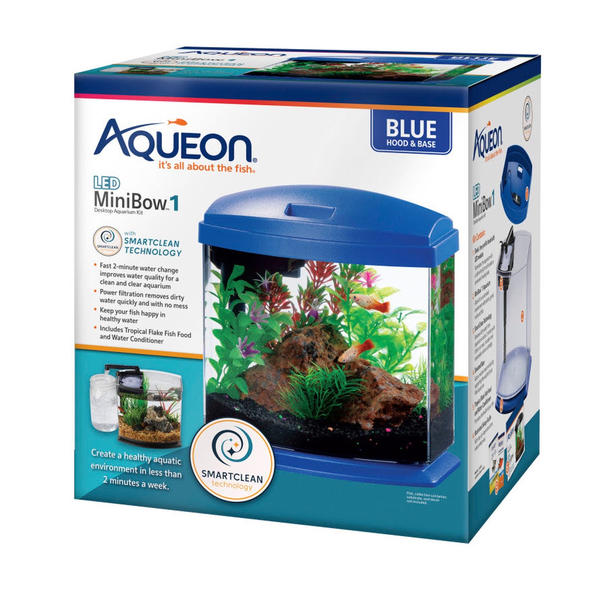 Aqueon LED MiniBow Kit with SmartClean Technology Black Aqueon