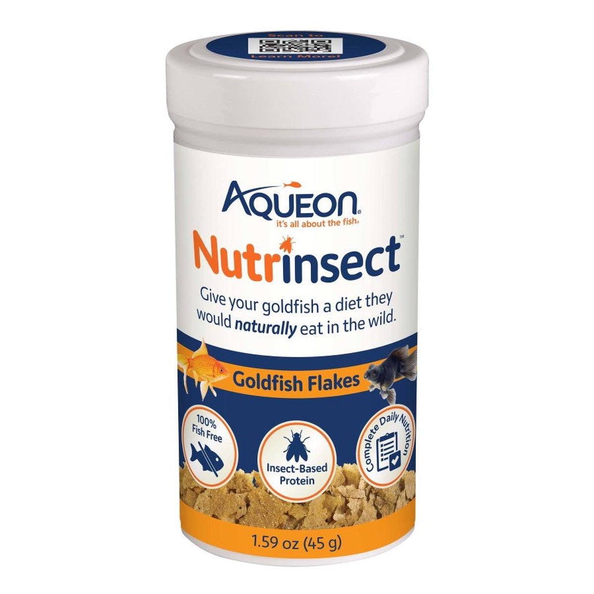 Aqueon Nutrinsect FishFree Fish Food Goldfish Flakes Aqueon