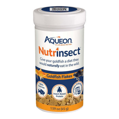 Aqueon Nutrinsect FishFree Fish Food Goldfish Flakes Aqueon