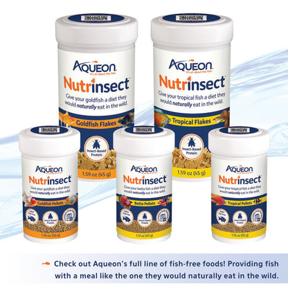Aqueon Nutrinsect FishFree Fish Food Tropical Pellets Aqueon