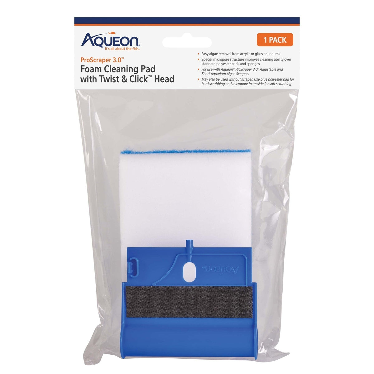 Aqueon ProScraper 3.0™ Foam Cleaning Pad & Twist&Click ™ Head