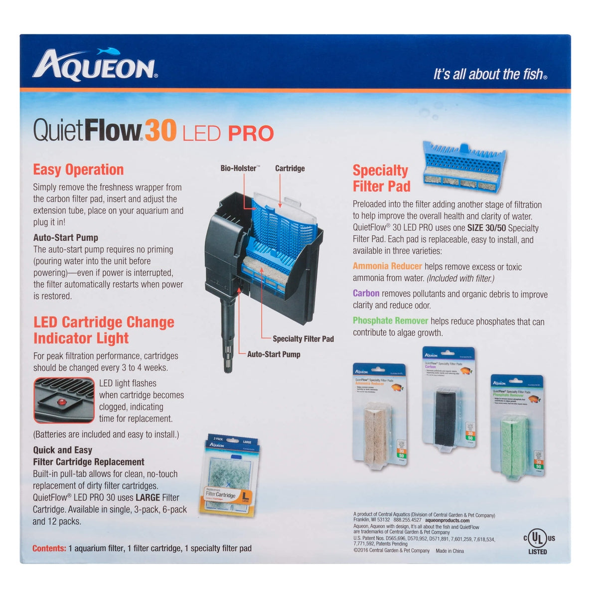 Aqueon QuietFlow LED PRO 30 Power Filter Aqueon