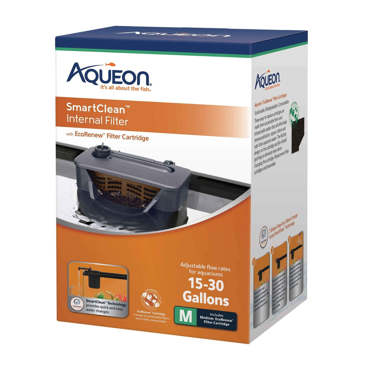 Aqueon QuietFlow SmartClean Internal Filter - 30g