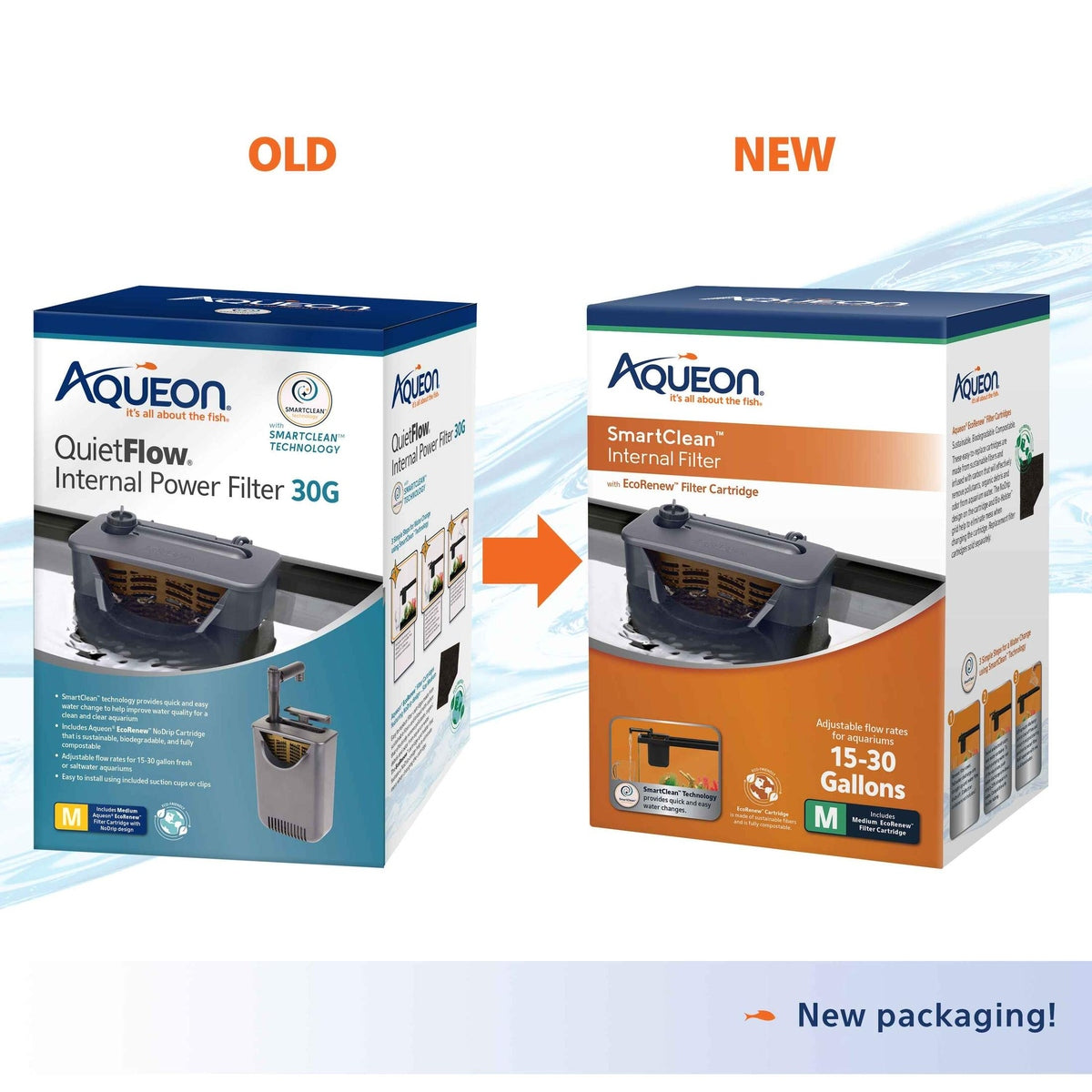 Aqueon QuietFlow SmartClean Internal Filter - 30g