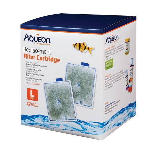 Aqueon Replacement Filter Cartridges LARGE 12 Pack