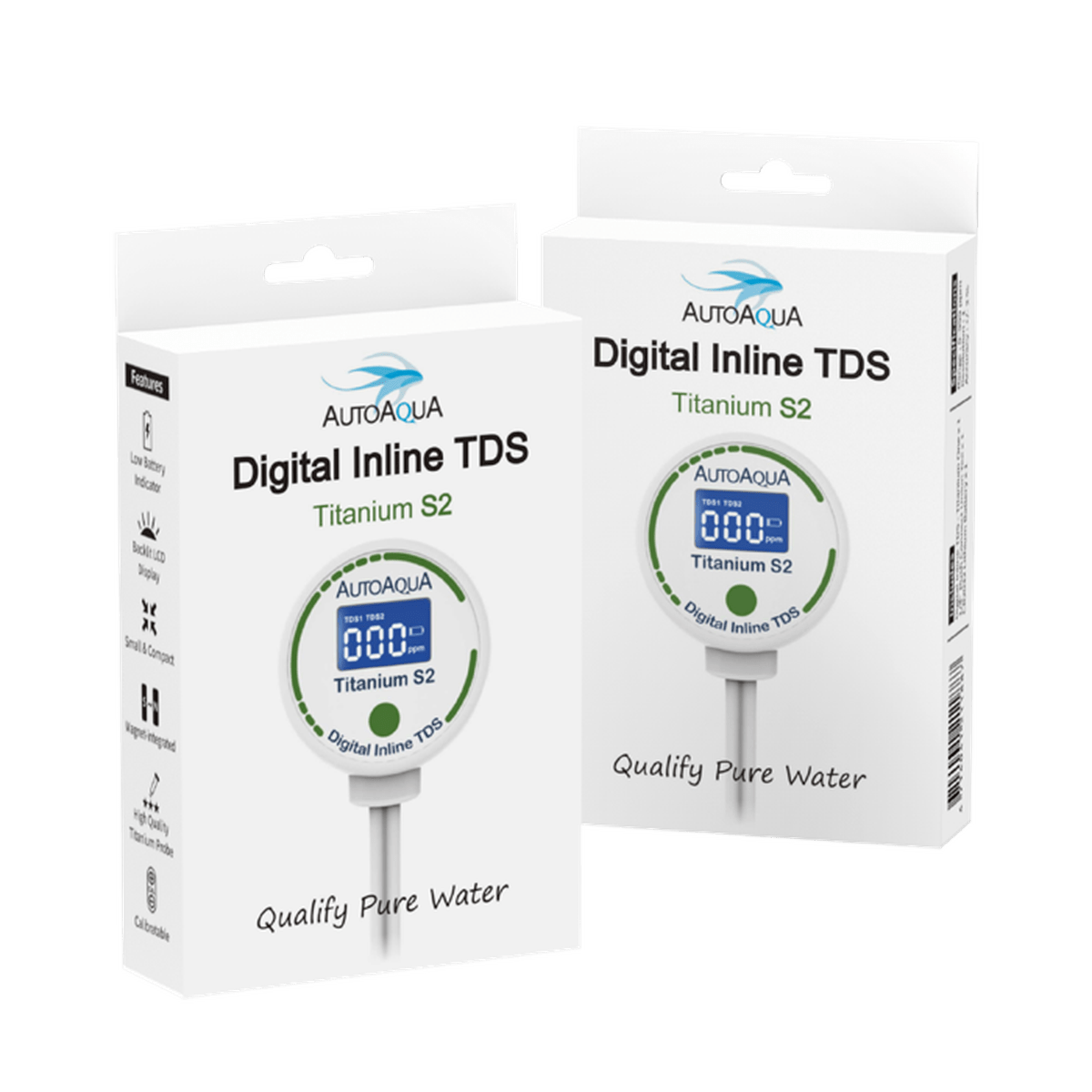 AutoAqua Digital Inline TDS - Titanium S2