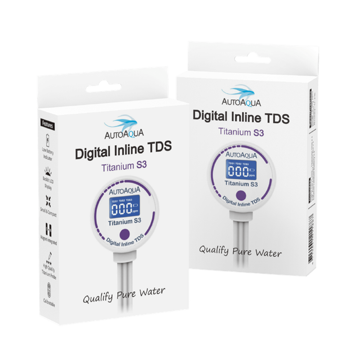 AutoAqua Digital Inline TDS - Titanium S3