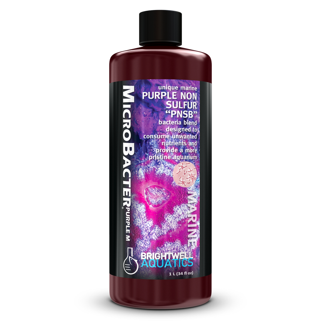 Brightwell Aquatics MicroBacter Purple M – Coralline Growth Accelerator & Surface Conditioning Bioculture