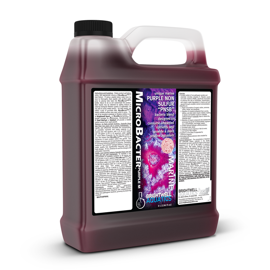 Brightwell Aquatics MicroBacter Purple M – Coralline Growth Accelerator & Surface Conditioning Bioculture