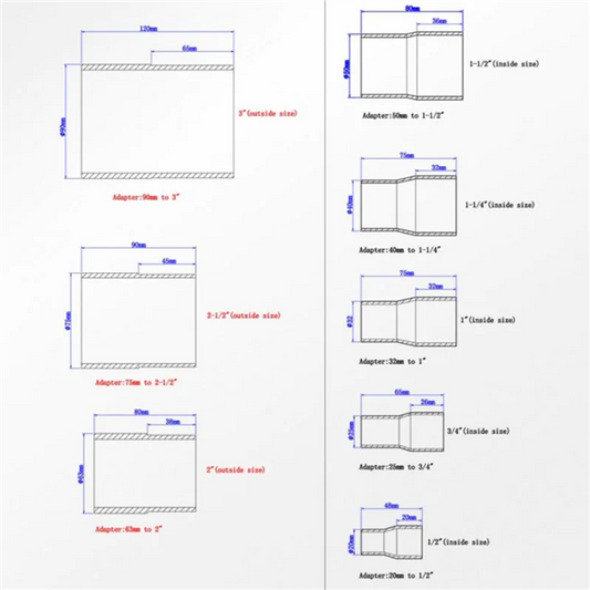 25mm to 3/4" PVC Adapter No Label Brand Generic