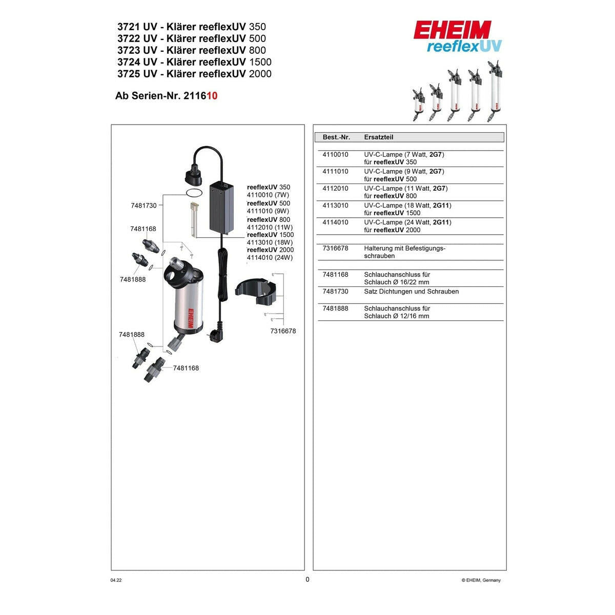 Eheim reeflexUV 350 - 7 Watt Eheim