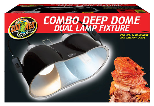 Zoo Med Combo Deep Dome Dual Lamp Fixture Zoo-Med