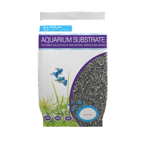 Pisces Aqua Natural Aquarium Substrate - Pewter Black Gravel 20 lbs