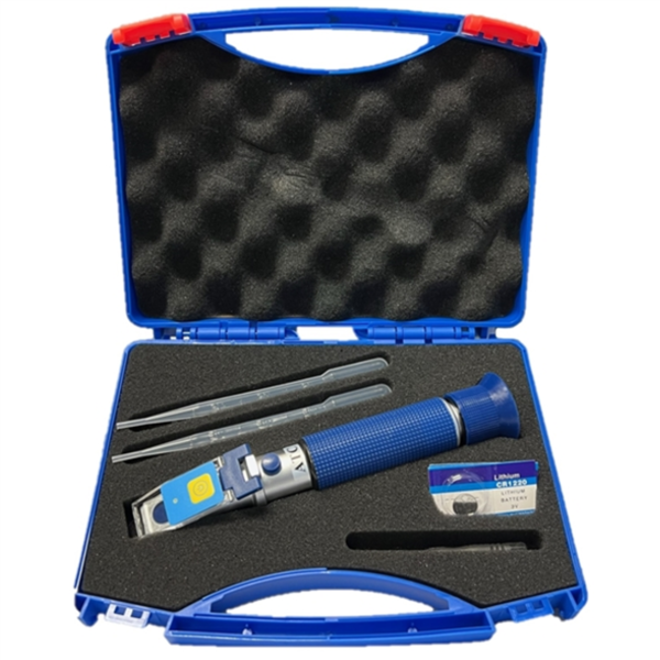 Aquarium Elements Premium Saltwater LED Refractometer - Large Blue Case Aquarium Elements