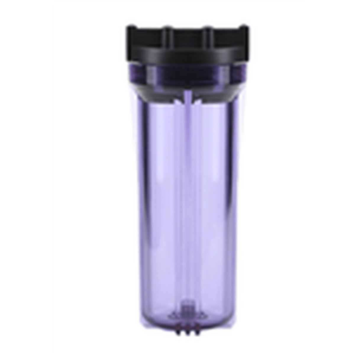 RO 10" Clear Sump Housing w/ BLACK Rib Cap, 1/4" FPT Ports ReefH2O
