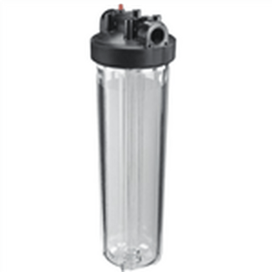 RO 2.5" x 20" Standard Filter Housing, clear, with 3/4" Ports ReefH2O