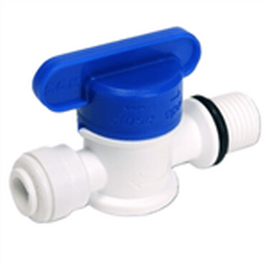 RO Ball Valve Straight 1/4" EZ x 1/4" NPT THREAD w/ O-RING SEAL ReefH2O